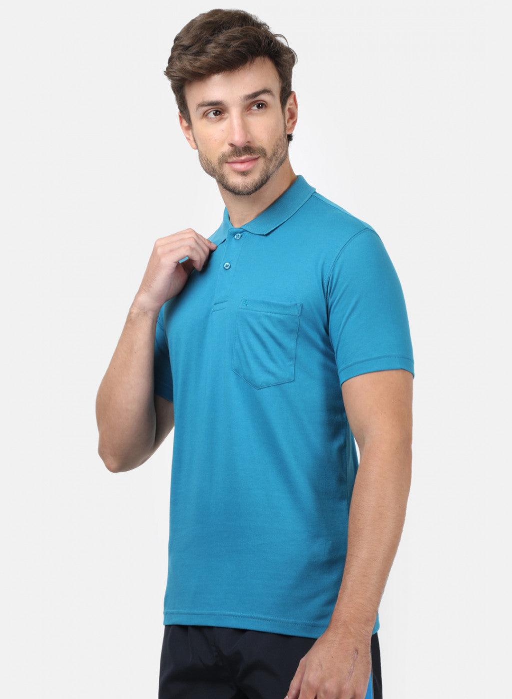 Men Blue Plain T-Shirts