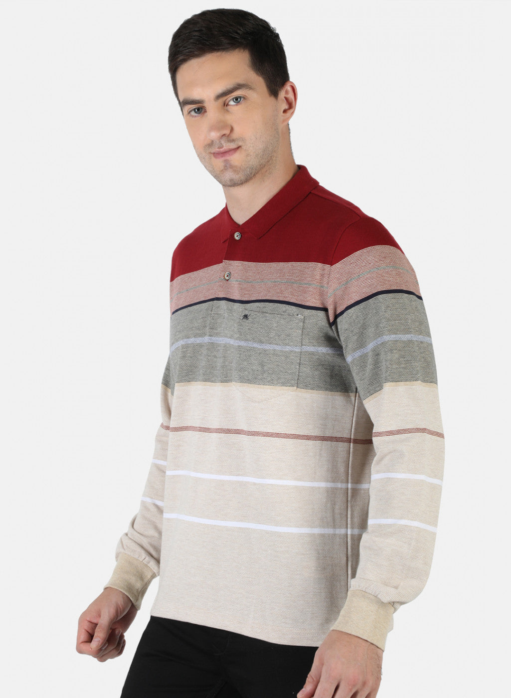 Men Maroon Stripe T-Shirt