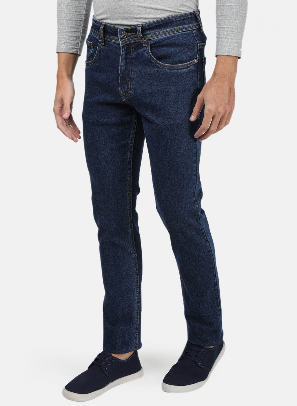 Men Blue Plain Denims