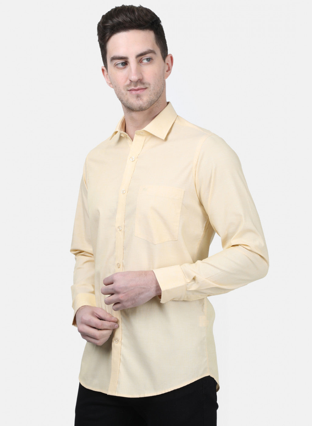 Mens Mustard Solid Shirts