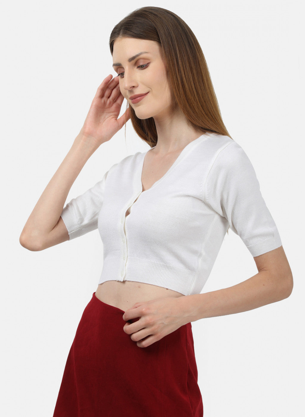 Women White Solid Blouse