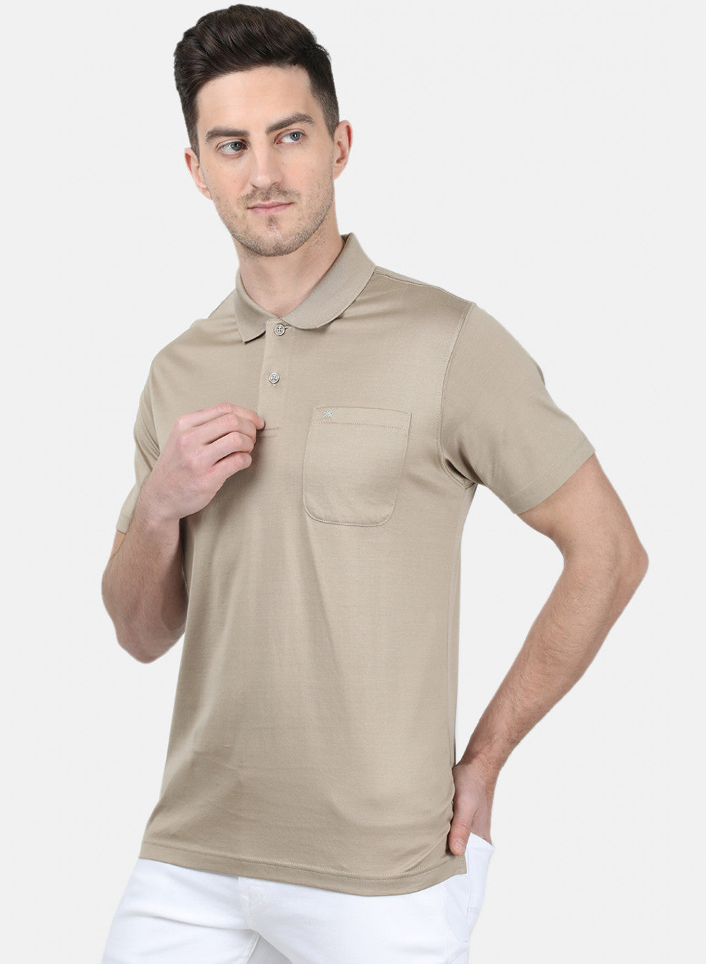 Mens Khaki Plain T-Shirt