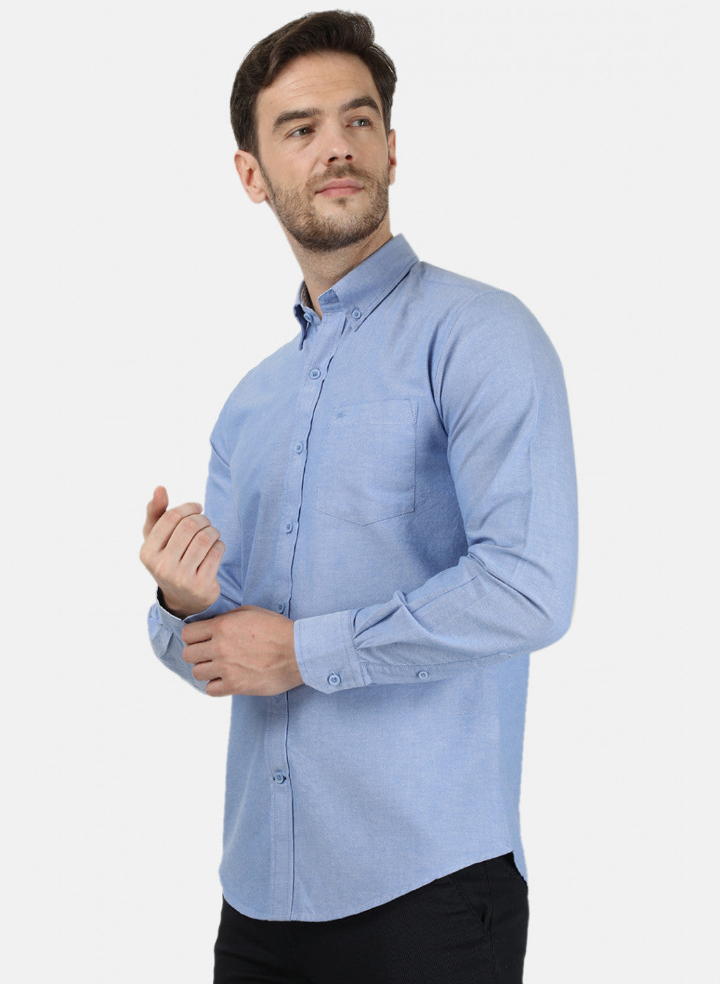 Mens Blue Solid Shirts