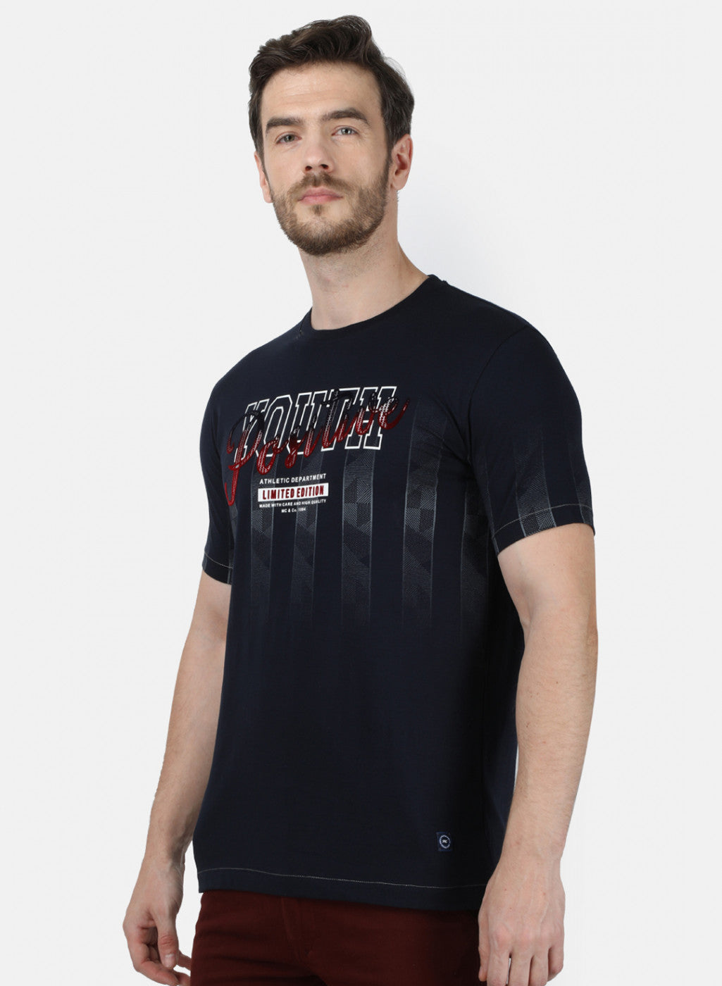 Mens NAvy Blue Printed T-Shirt