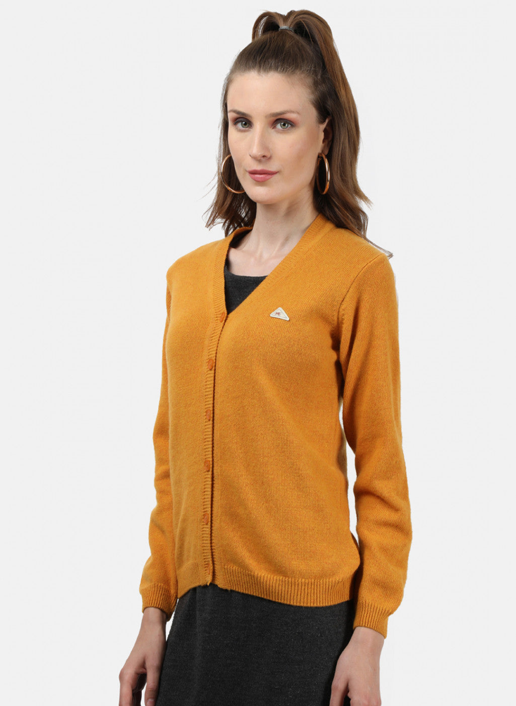 Women Yellow Solid Cardigan