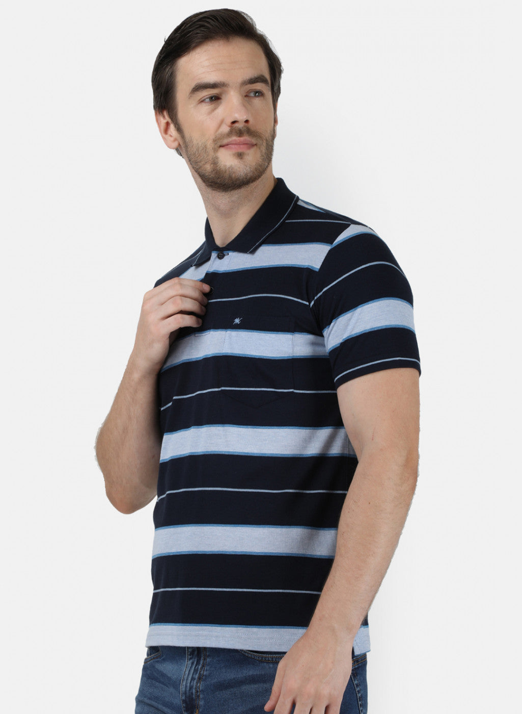 Mens NAvy Blue Stripe T-Shirt