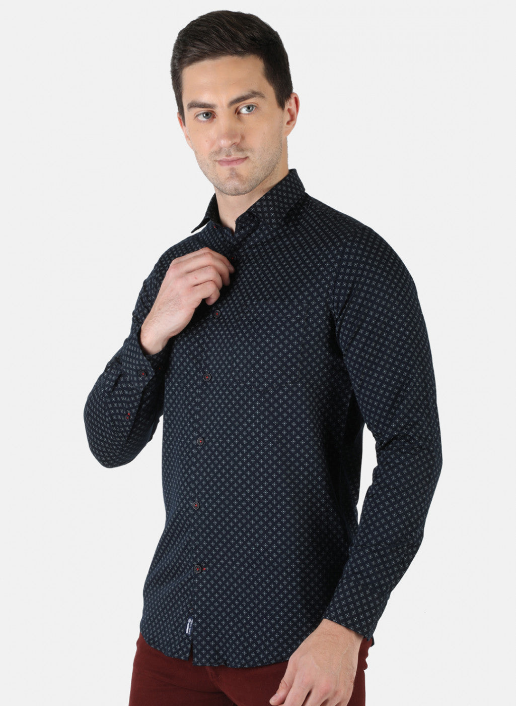 Men NAvy Blue Printed Shirt