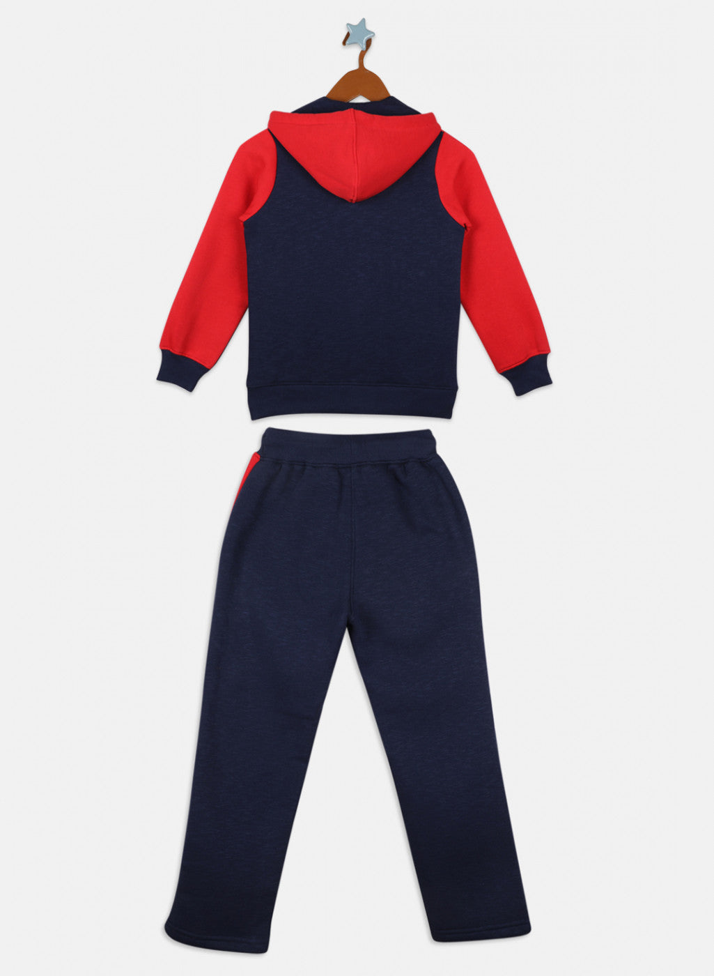 Boys Red Printed Tracksuit