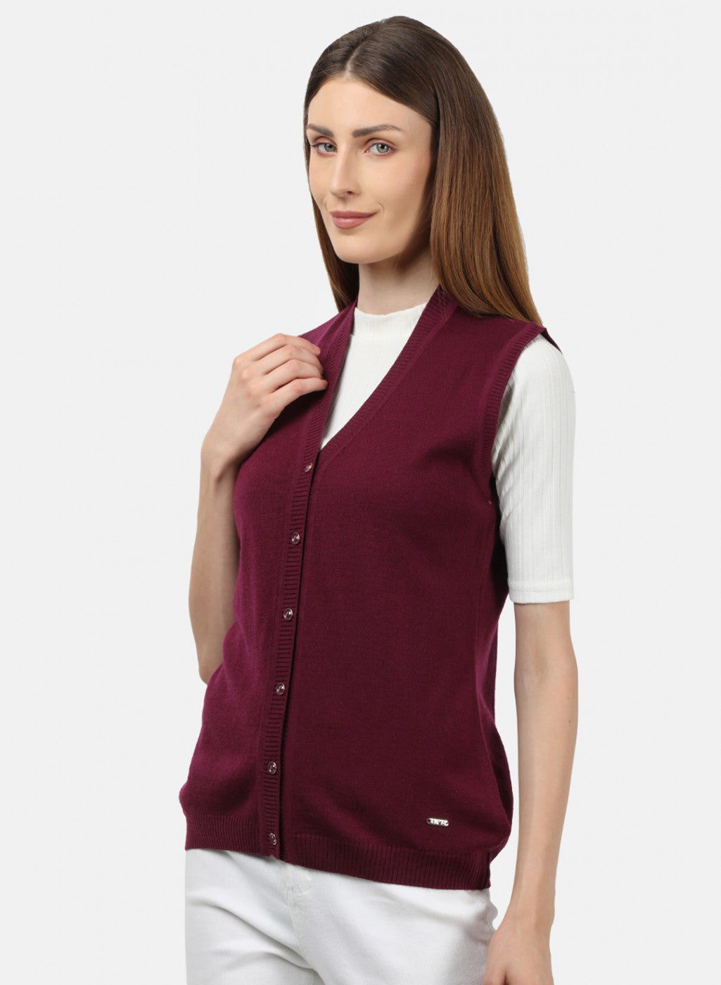 Women Purple Solid Cardigan