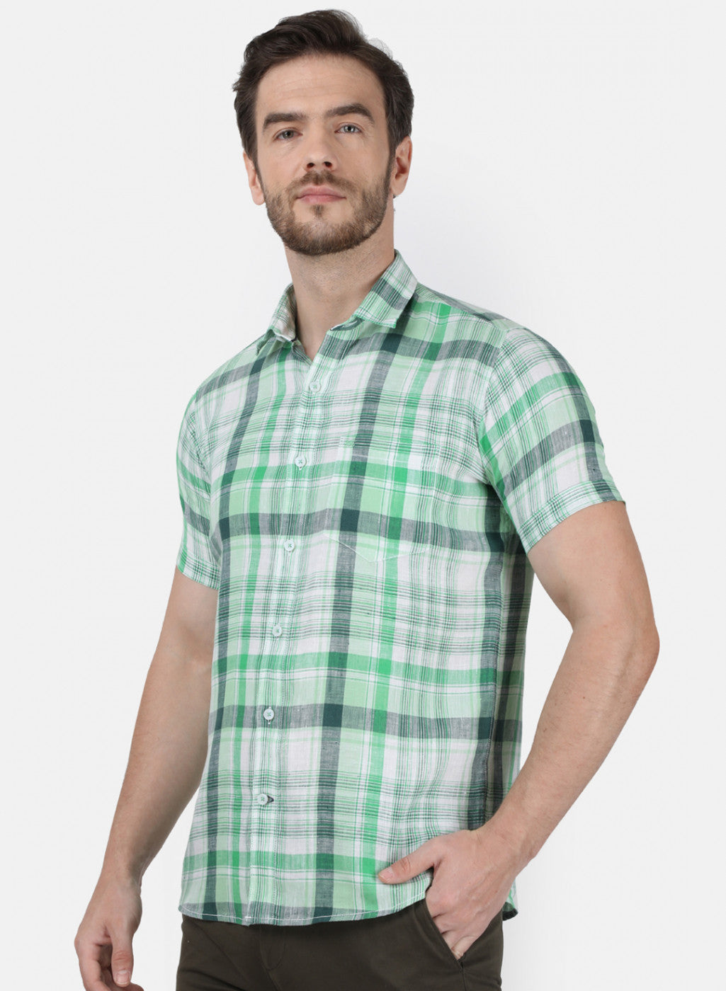 Mens Green Check Shirt