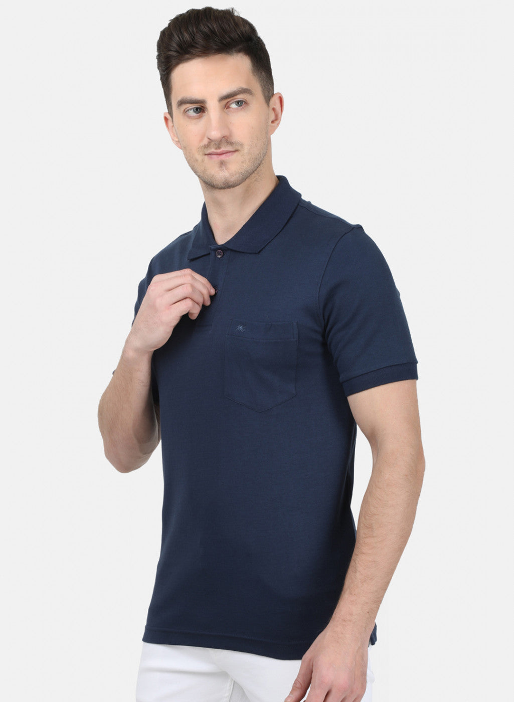 Mens Navy Blue Plain T-Shirt