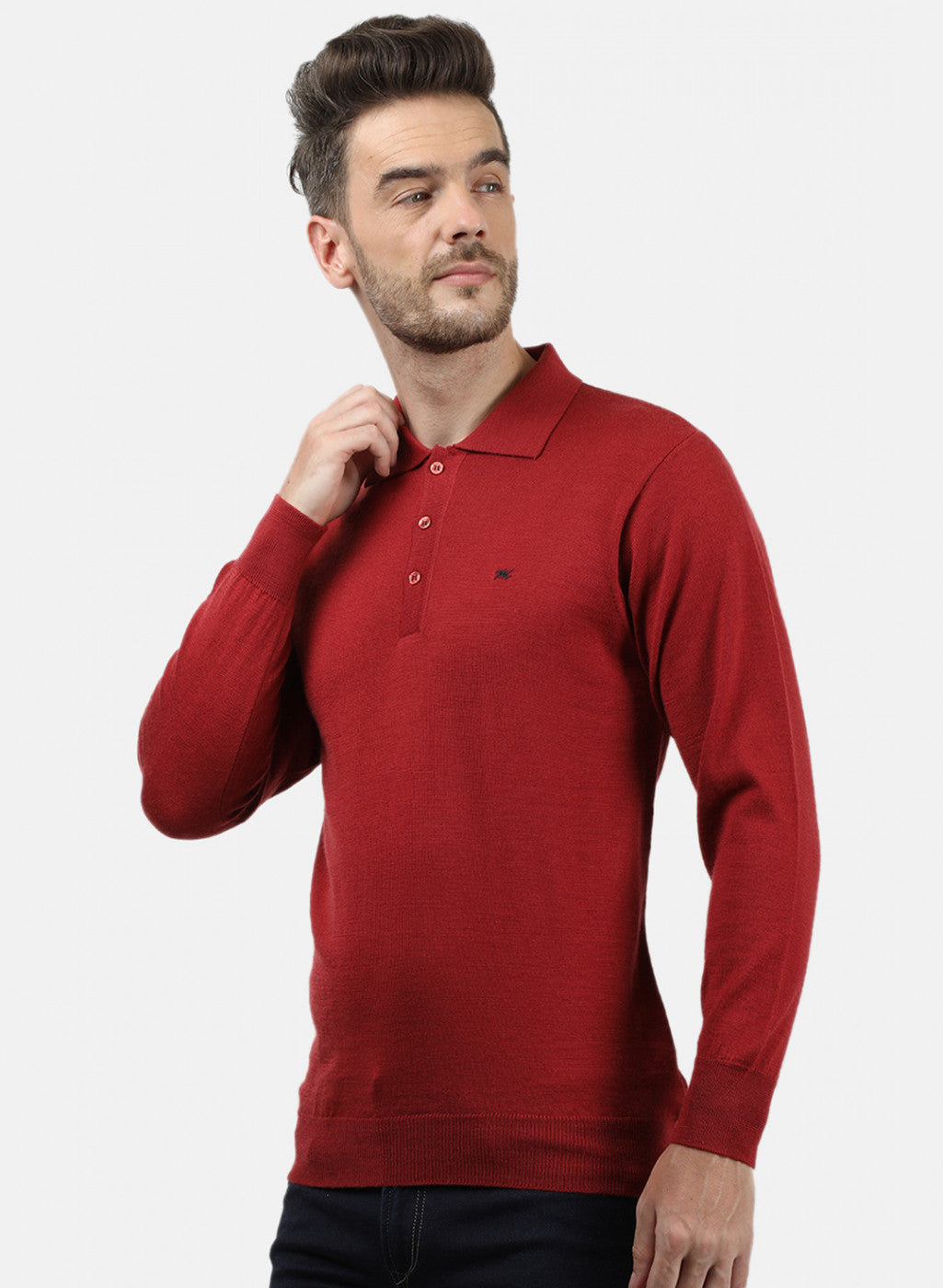 Men Red Collar T-Shirt