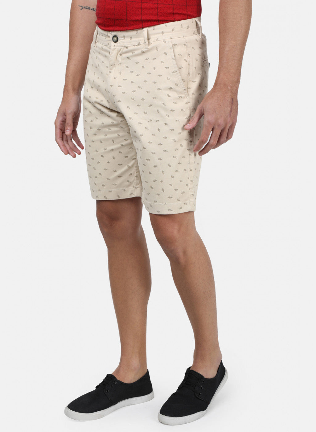 Men Beige Printed Shorts