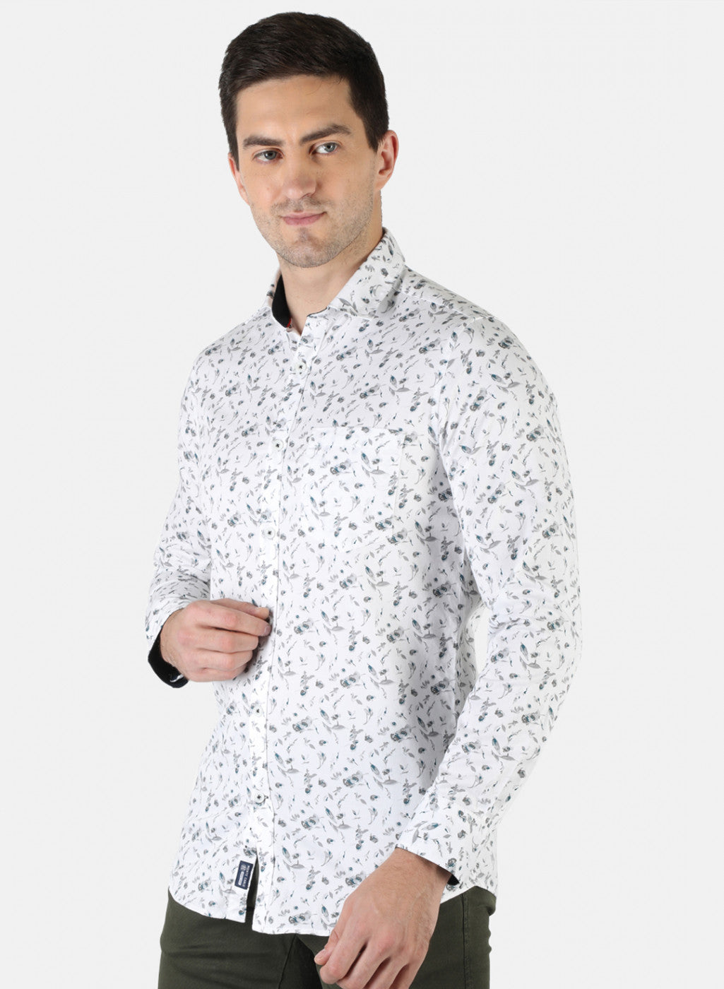 Men White Printed Shirt