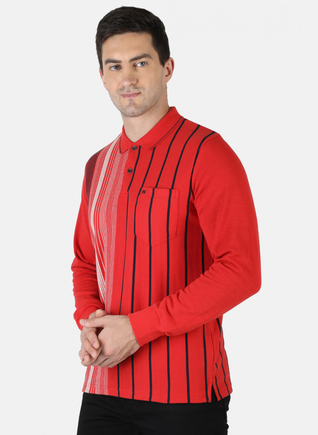 Men Orange Stripe T-Shirt