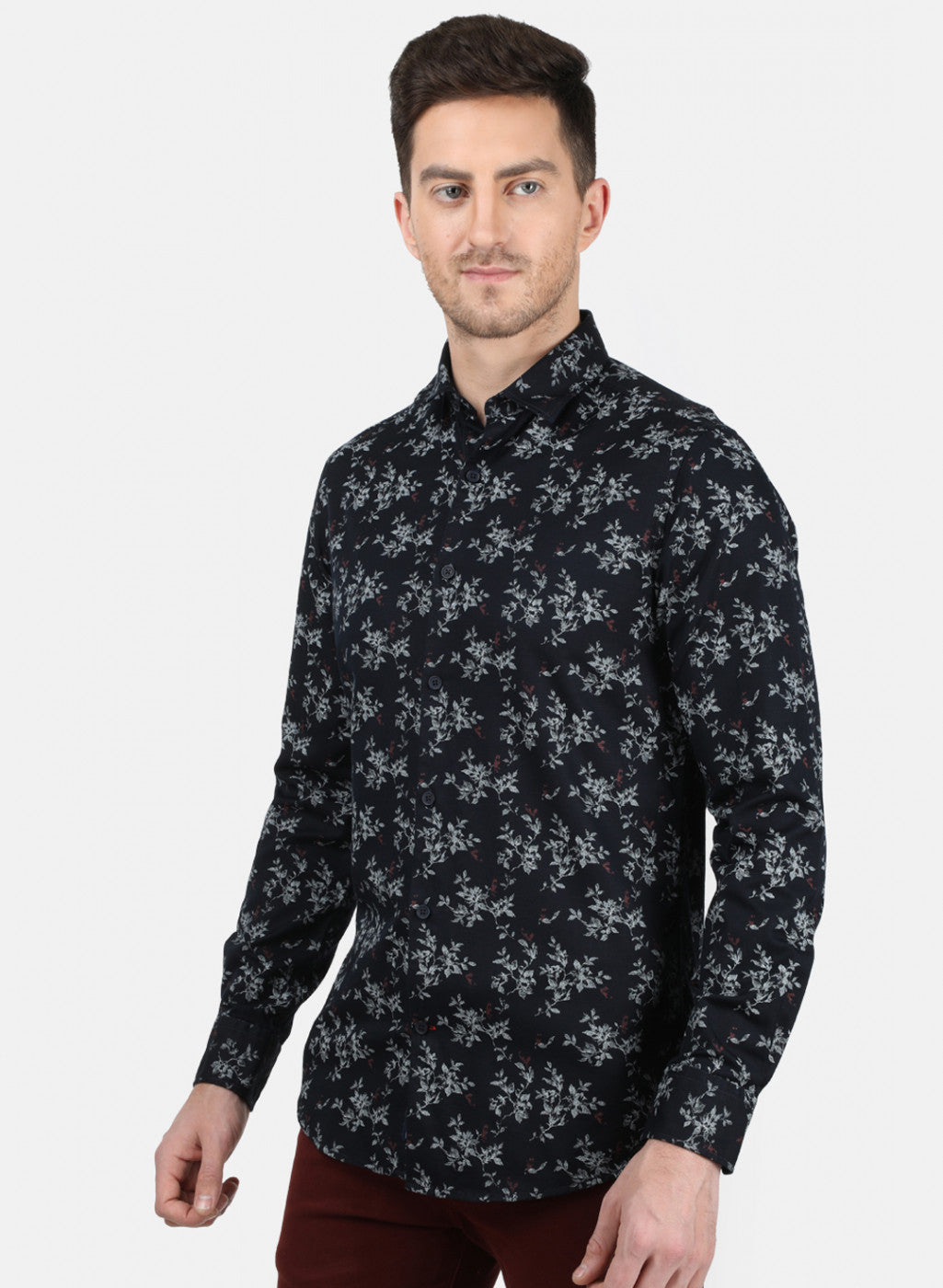 Mens NAvy Blue Printed Shirt