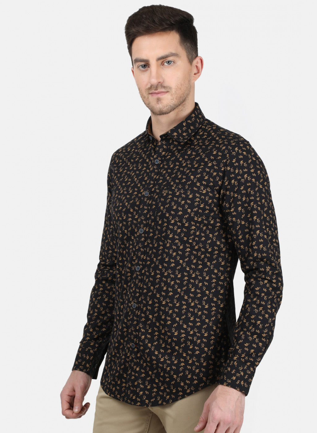 Mens Black Printed Shirt