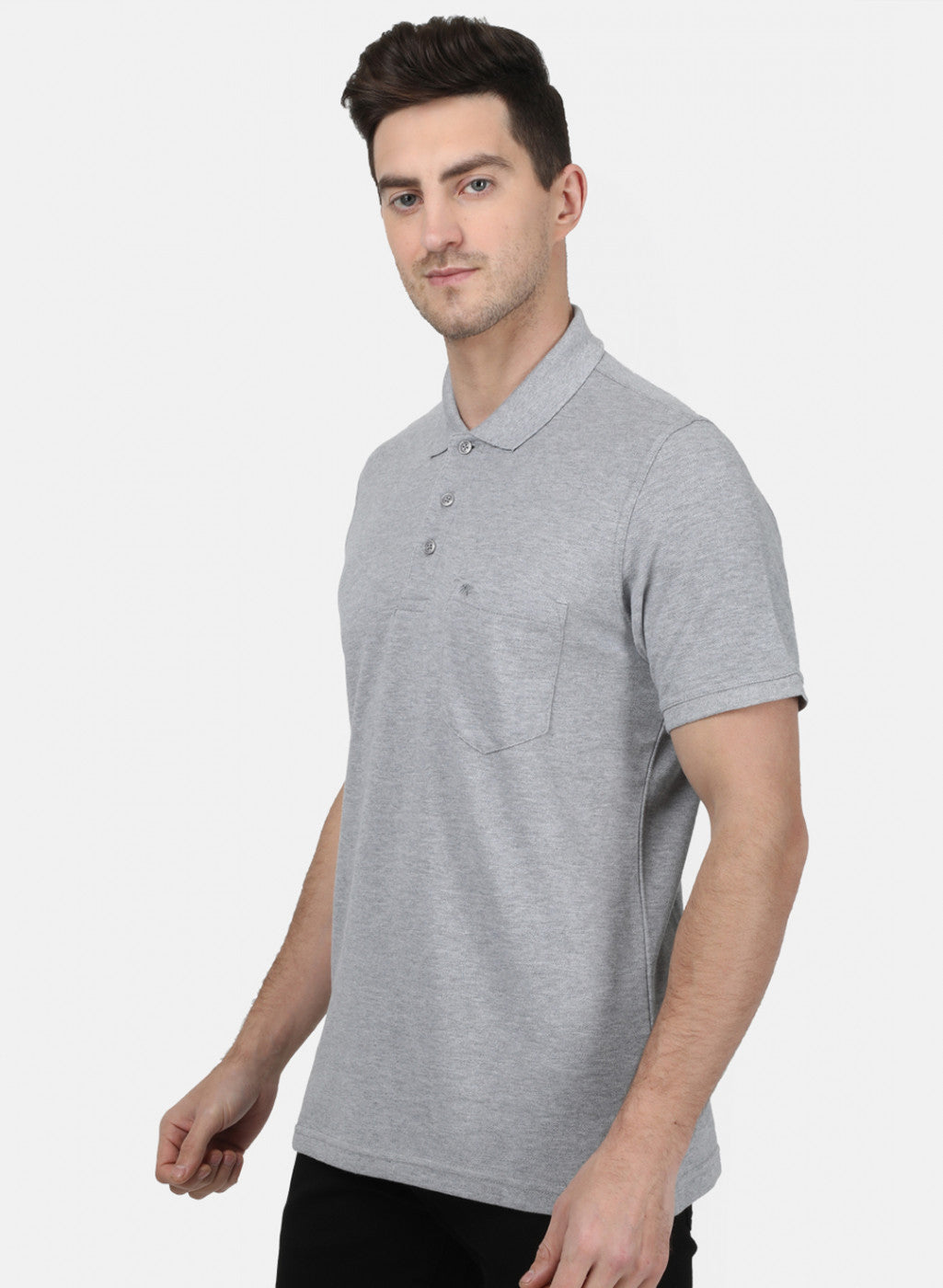 Mens Grey Plain T-Shirt