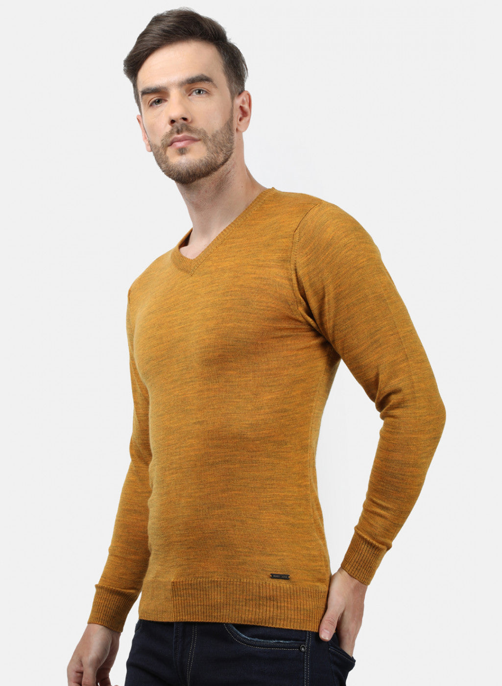 Men Yellow Solid Pullover