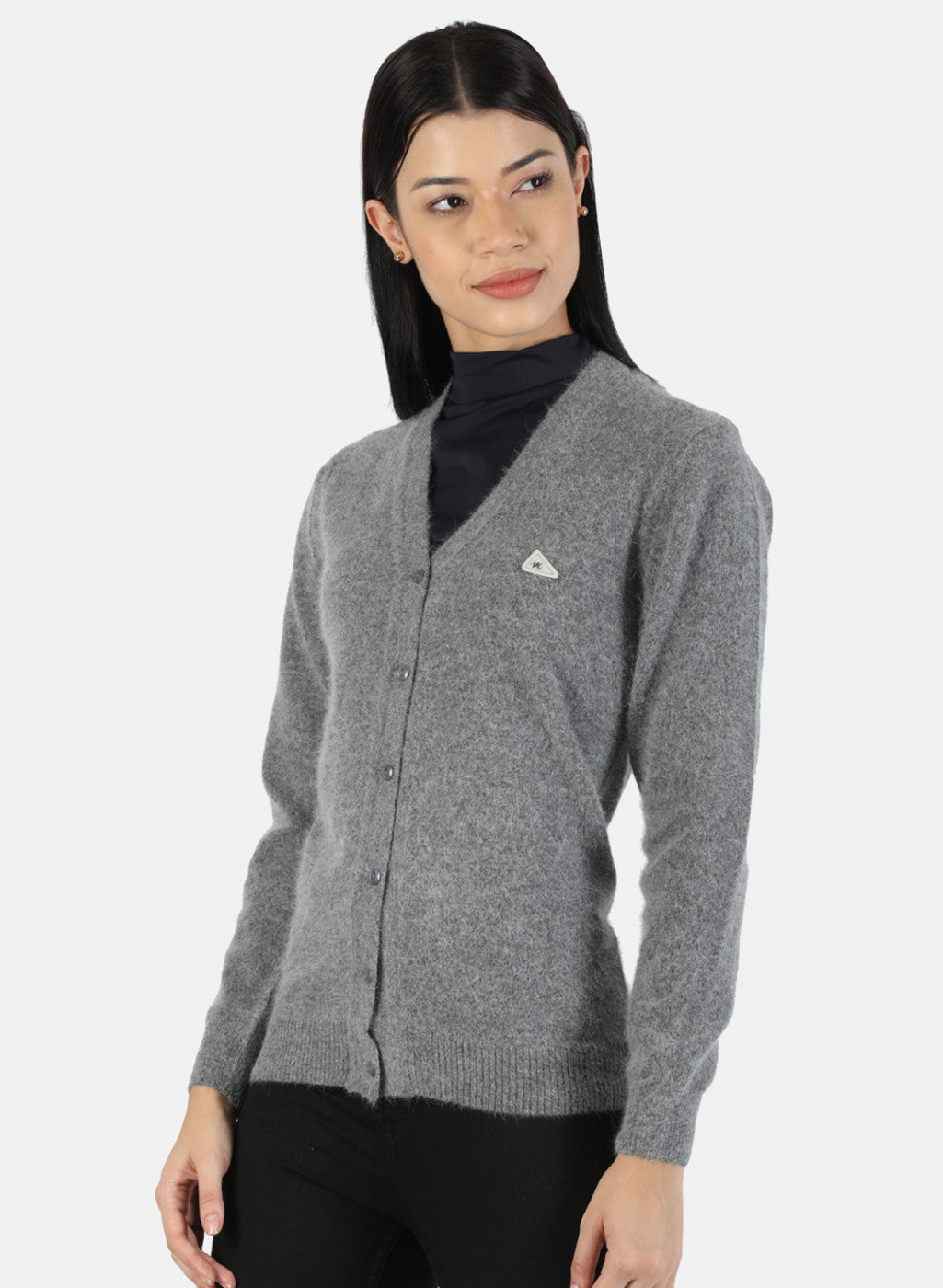 Women Grey Solid Cardigan