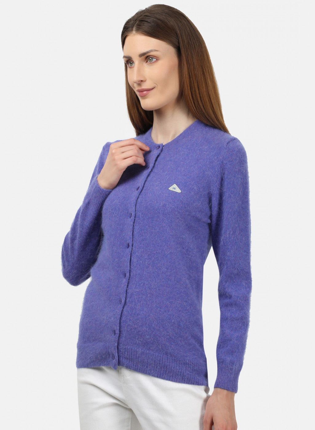 Women Purple Solid Cardigan