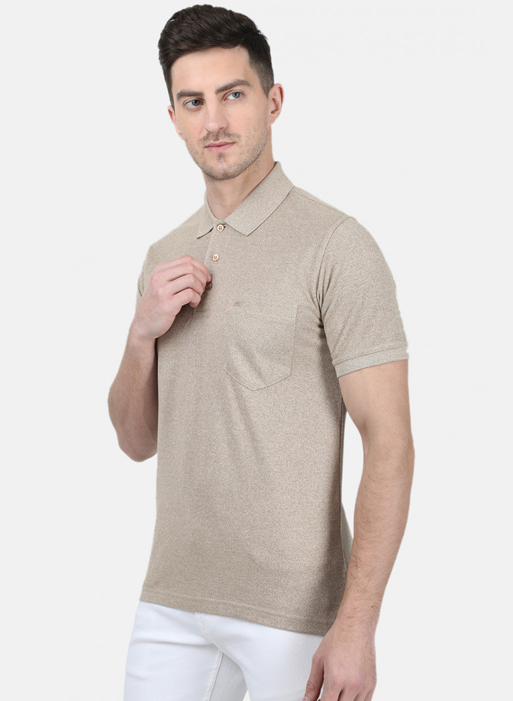 Mens Khaki Plain T-Shirt