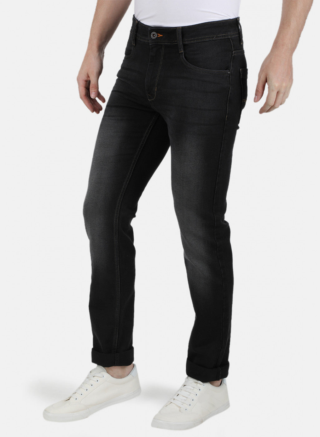 Mens Brown Narrow Denim