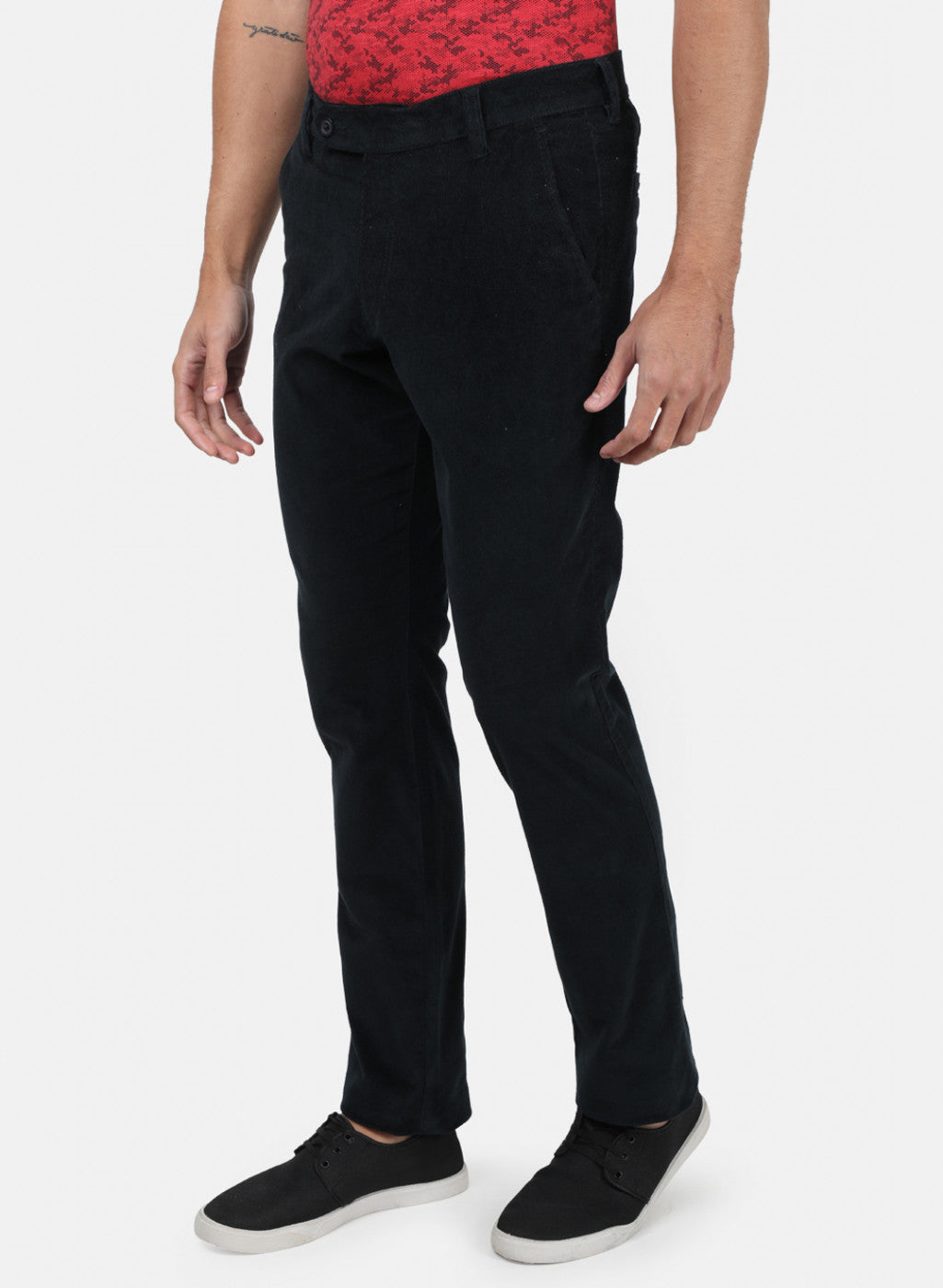 Men Blue Plain Trousers