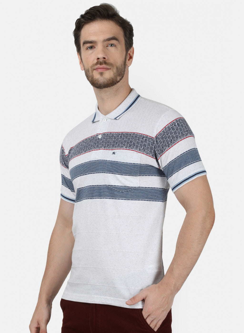 Mens White Stripe T-Shirt