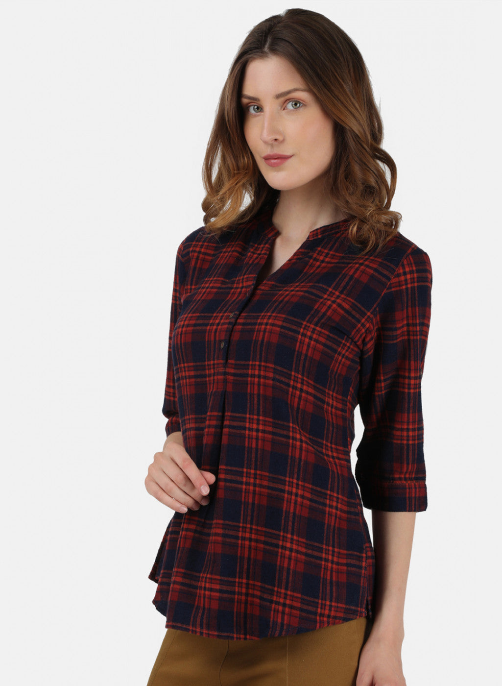 Womens Red Check Top