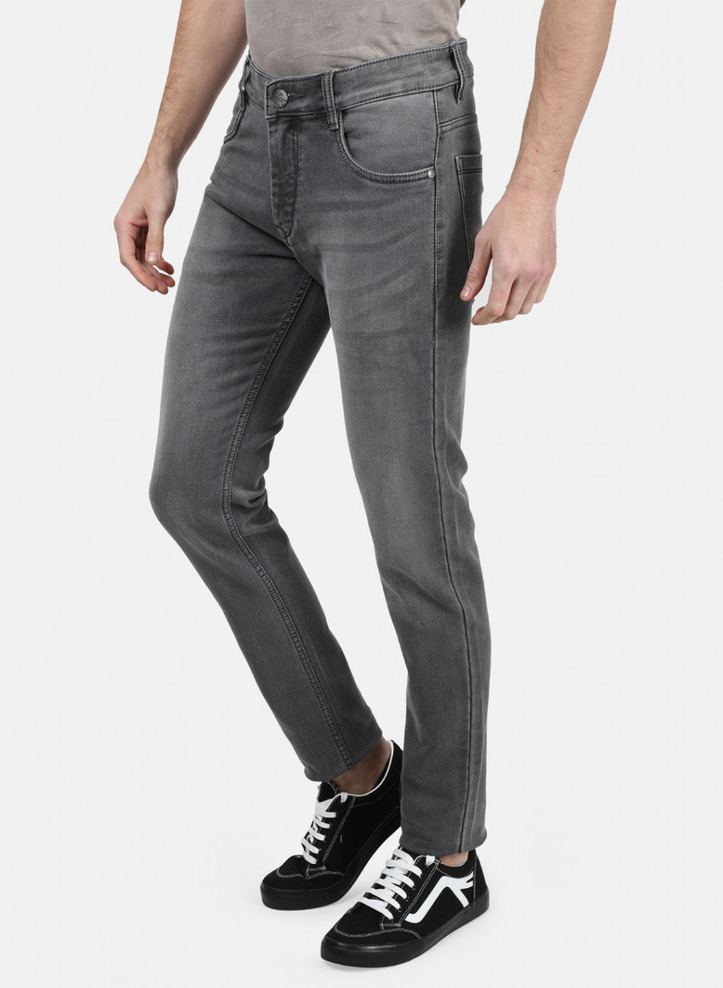 Mens Grey Skinny Denim