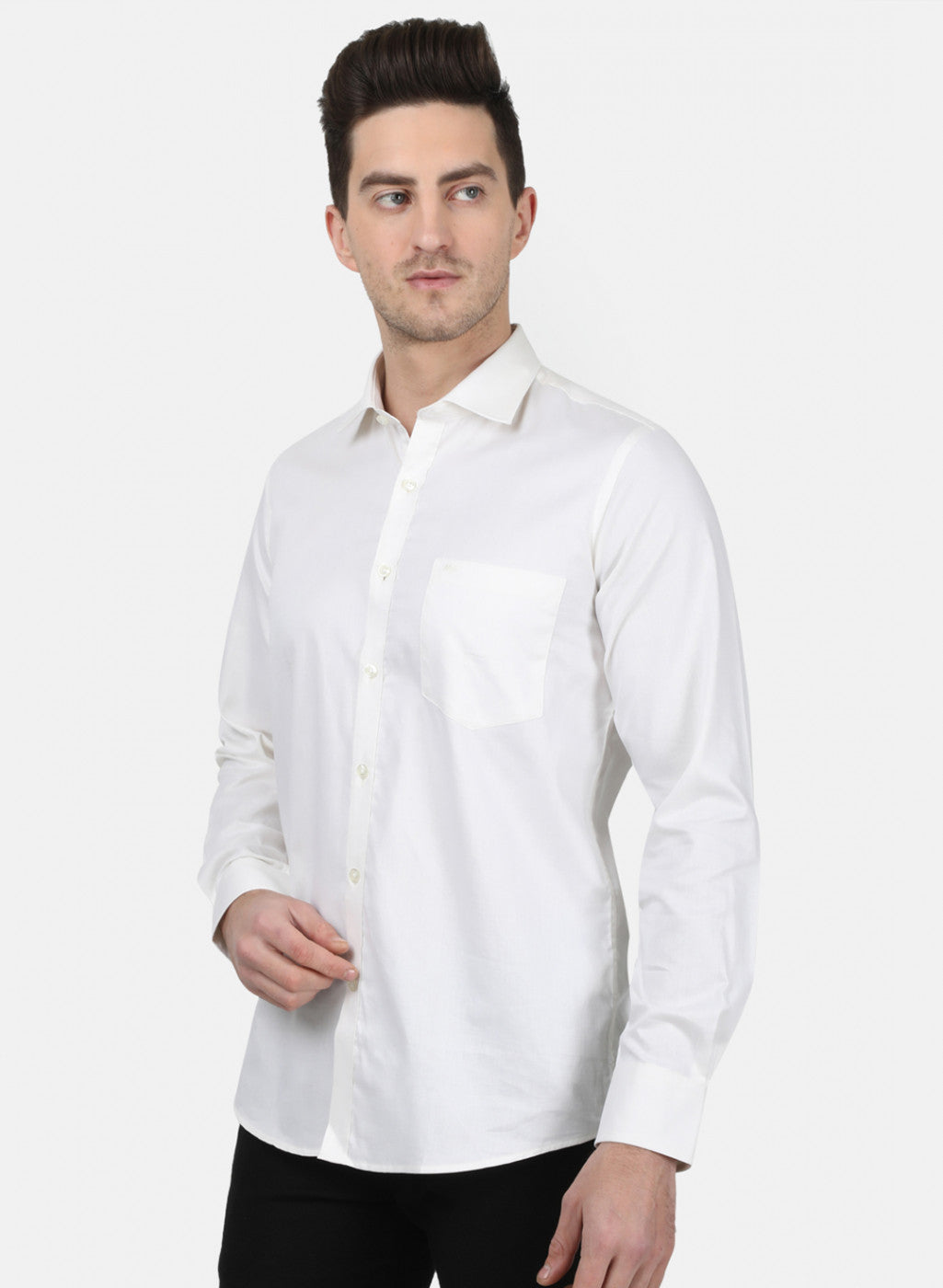 Mens Off White Printed Shirt