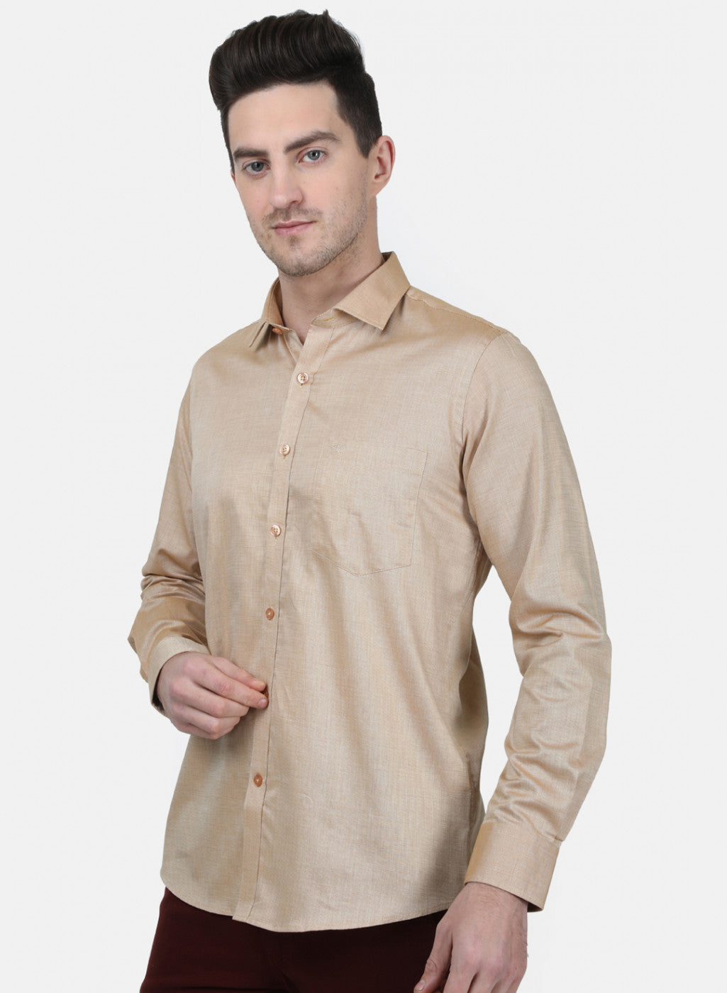 Mens Brown Printed Shirt