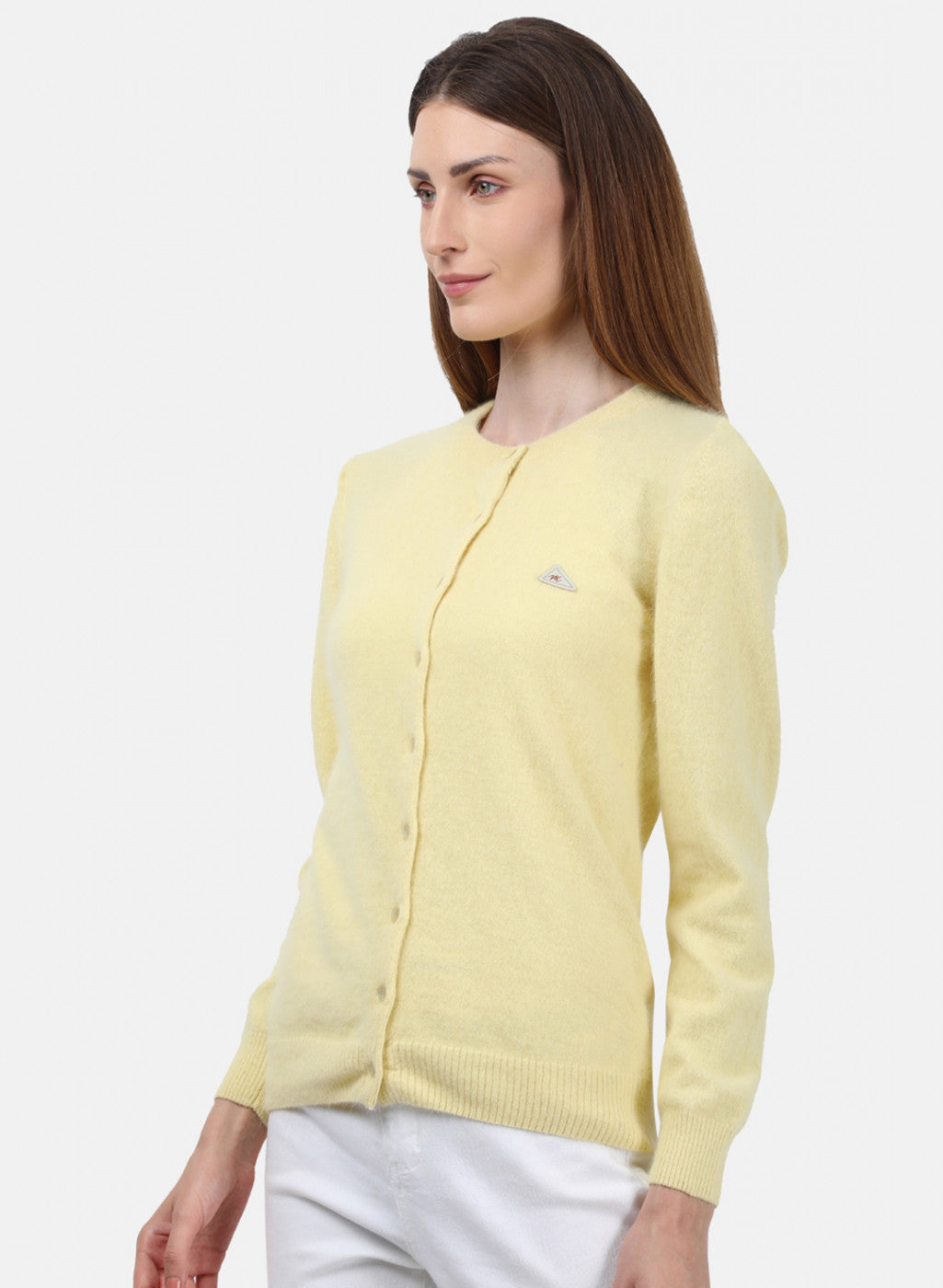 Women Yellow Solid Cardigan