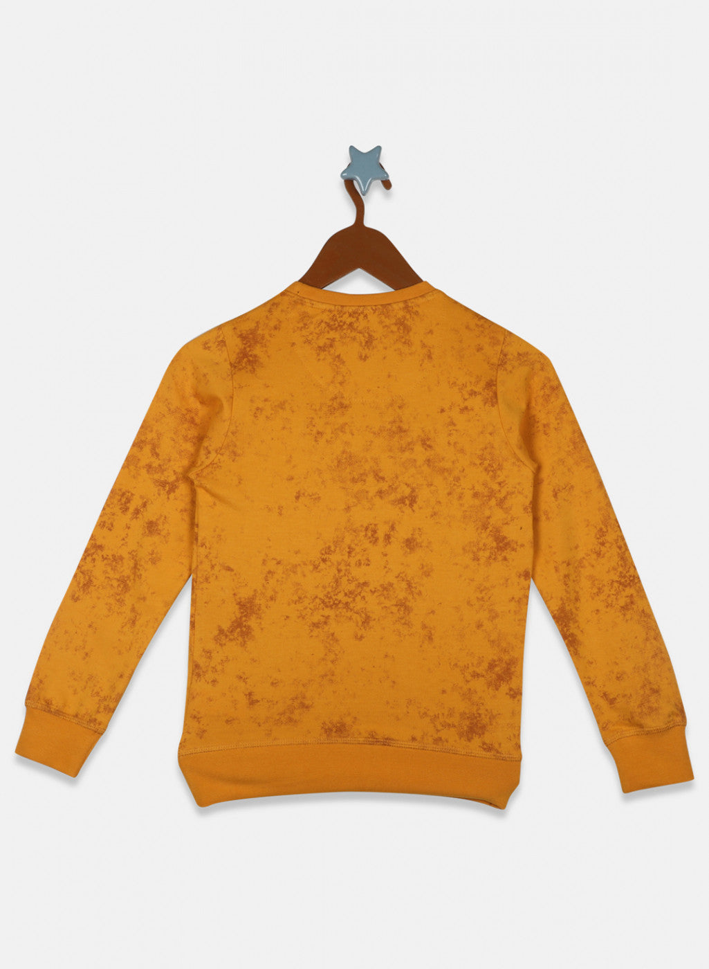 Boys Mustard Printed Sweatshirt