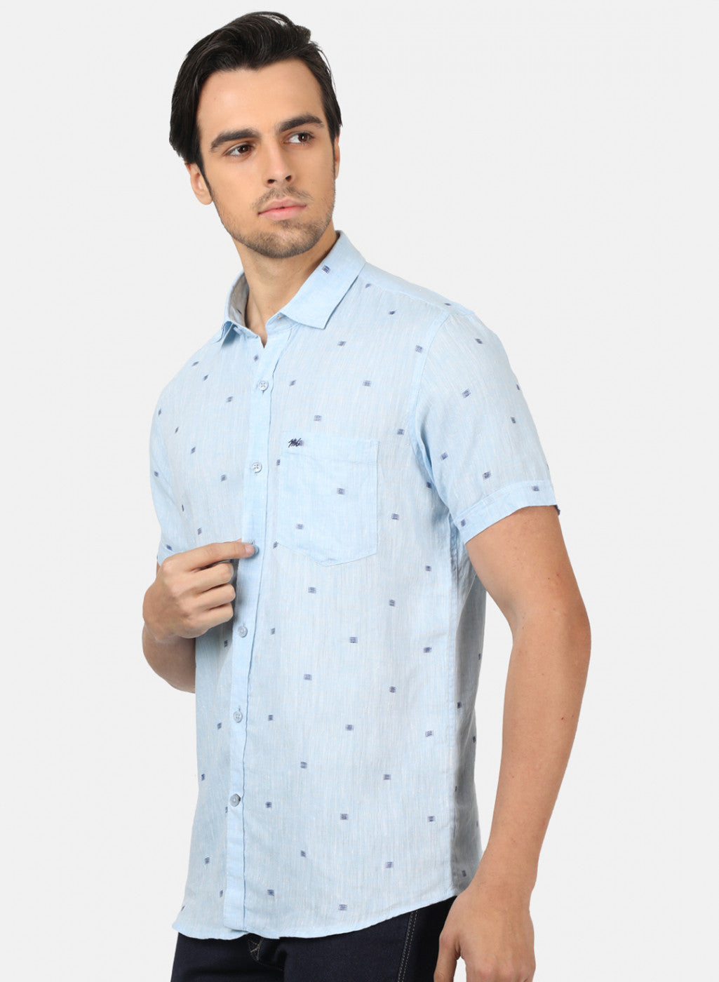 Men Blue Printed Shirts