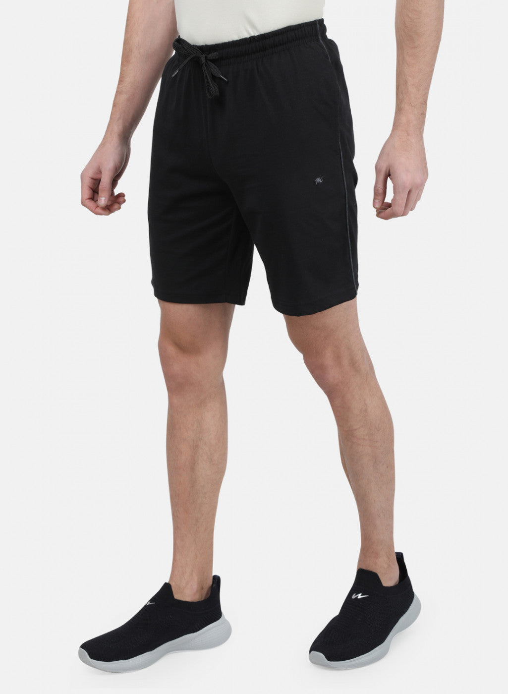 Mens Black Plain Bermuda