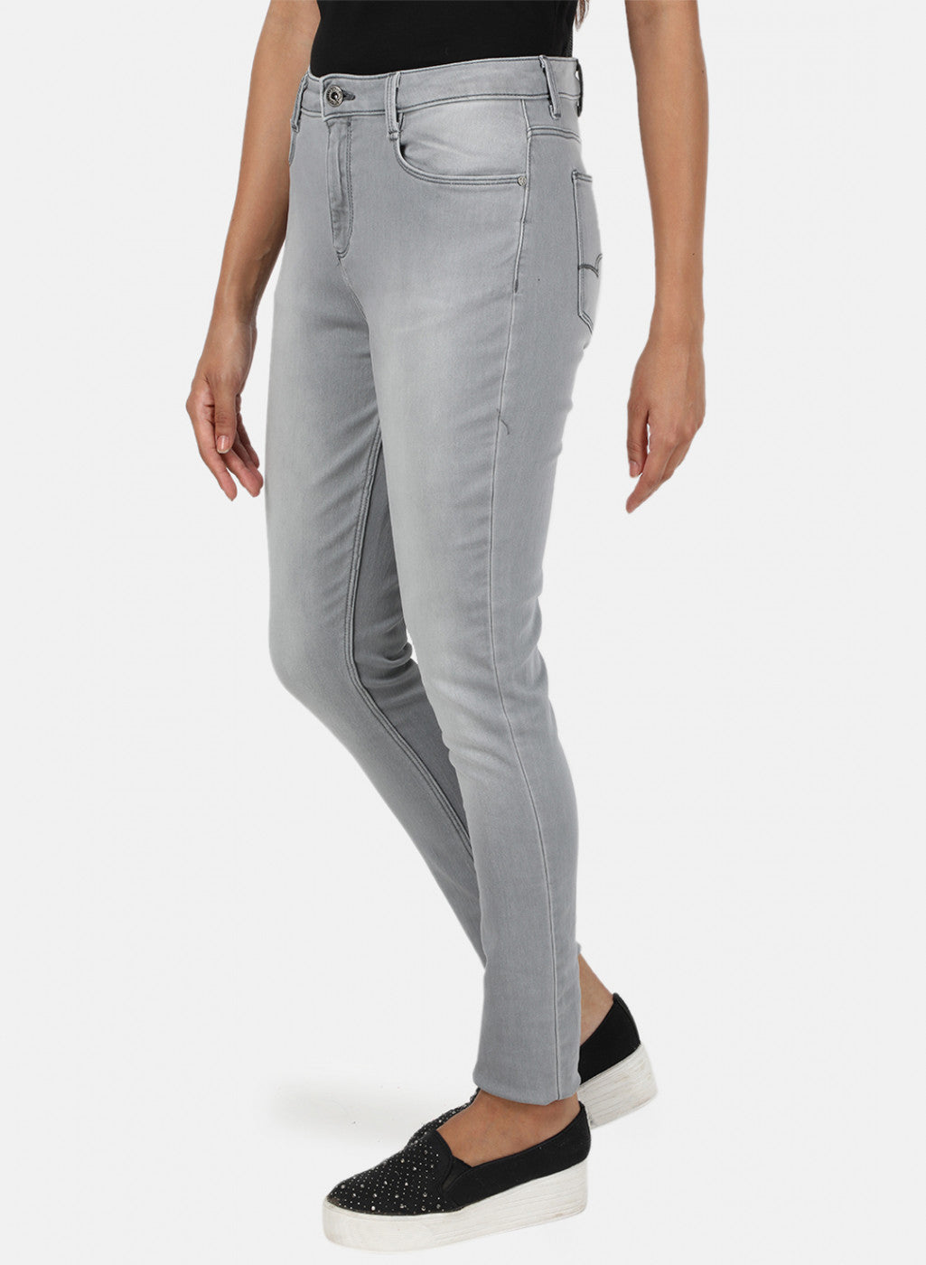 Womens Grey Regular Denim