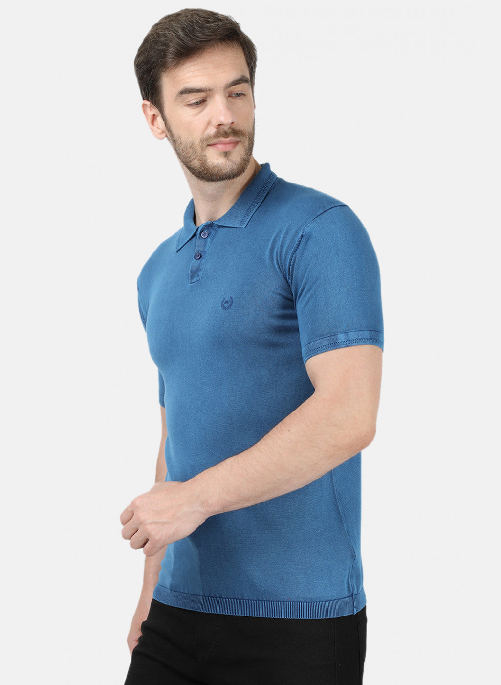 Mens Blue Plain T-Shirt