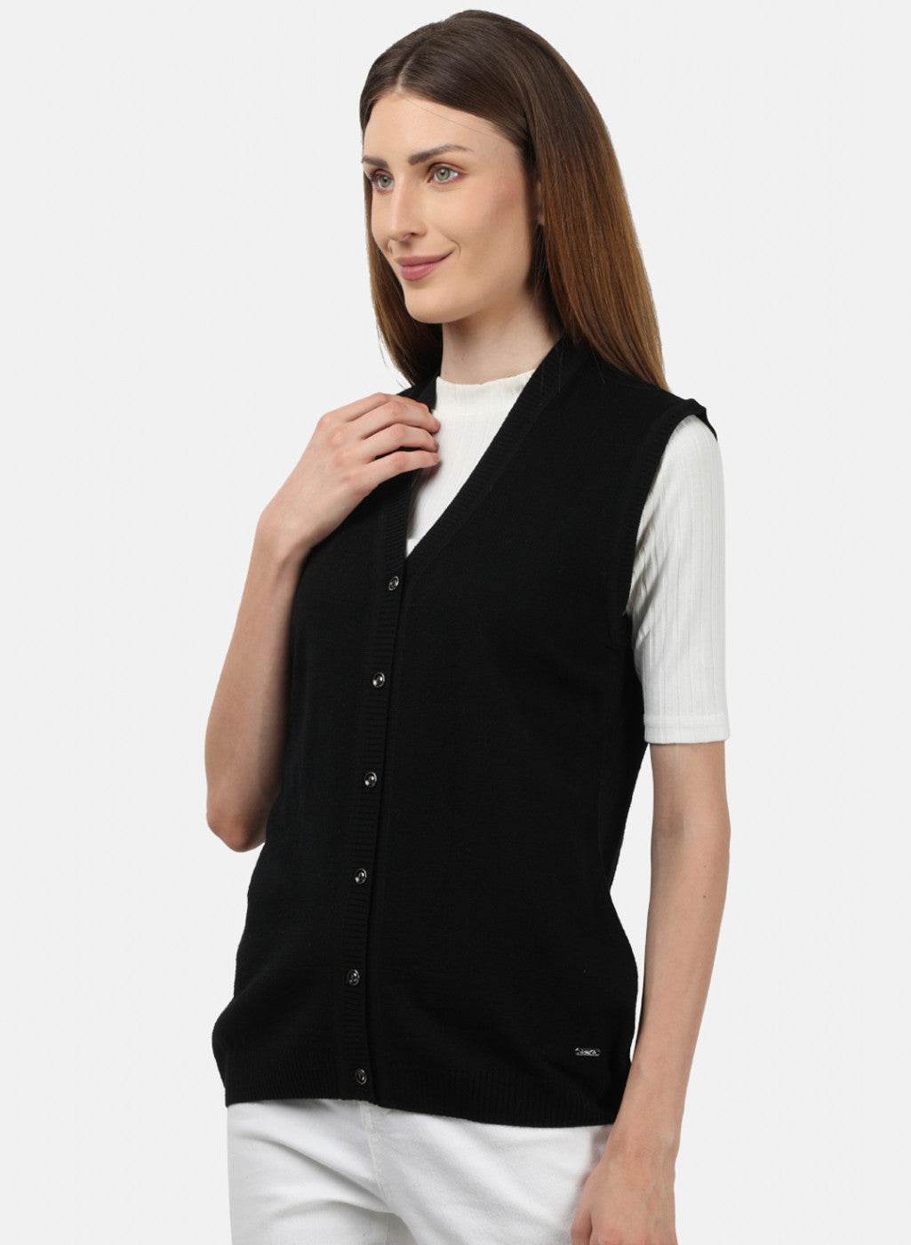 Women Black Solid Cardigan