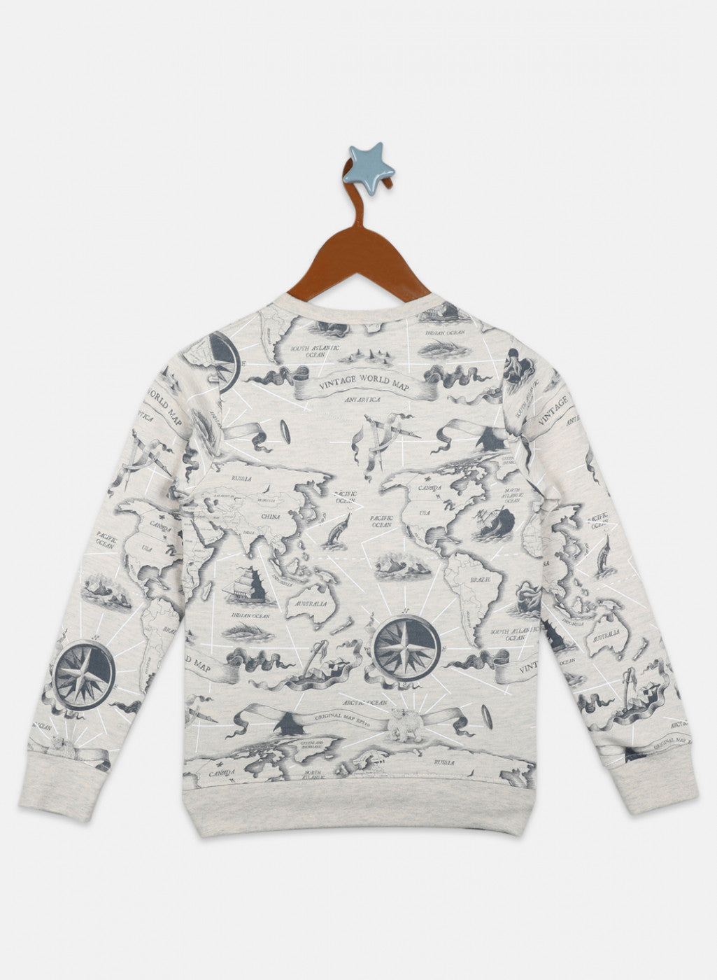 Boys Beige Printed Sweatshirt