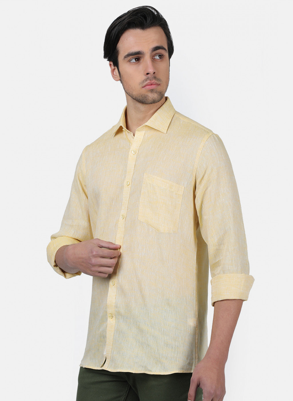 Men Yellow Solid Shirts