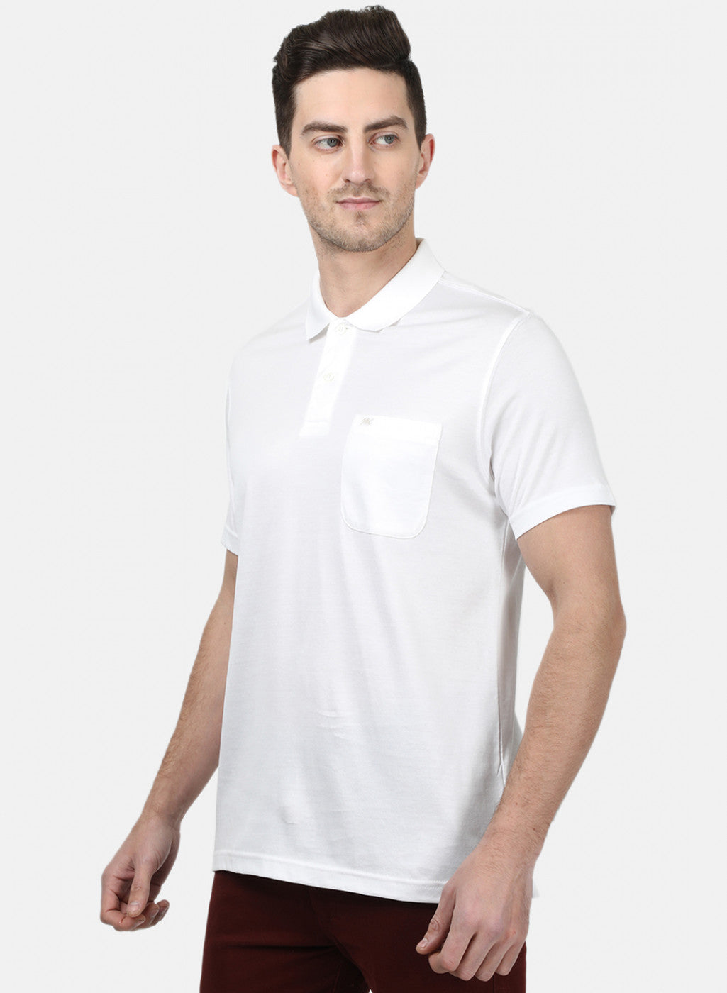 Mens White Plain T-Shirts