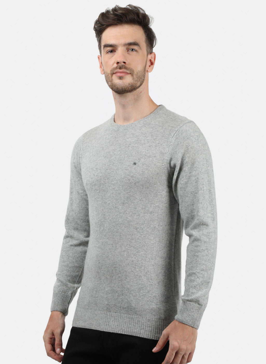 Men Grey Solid Pullover