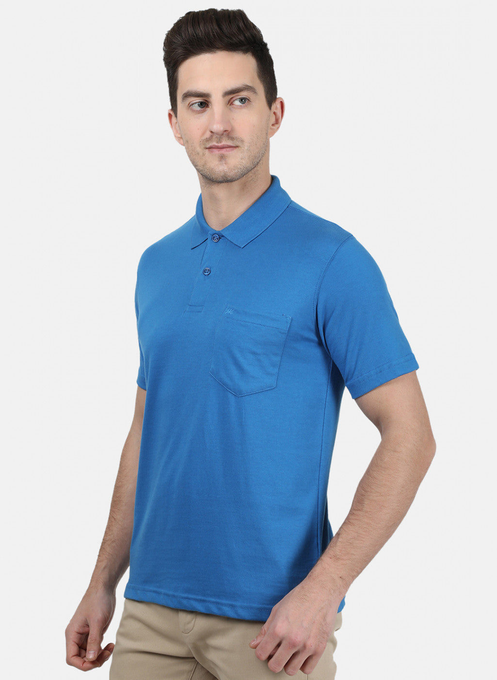 Mens Blue Plain T-Shirt