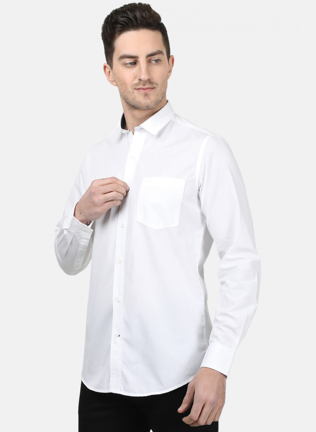 Mens White Solid Shirts