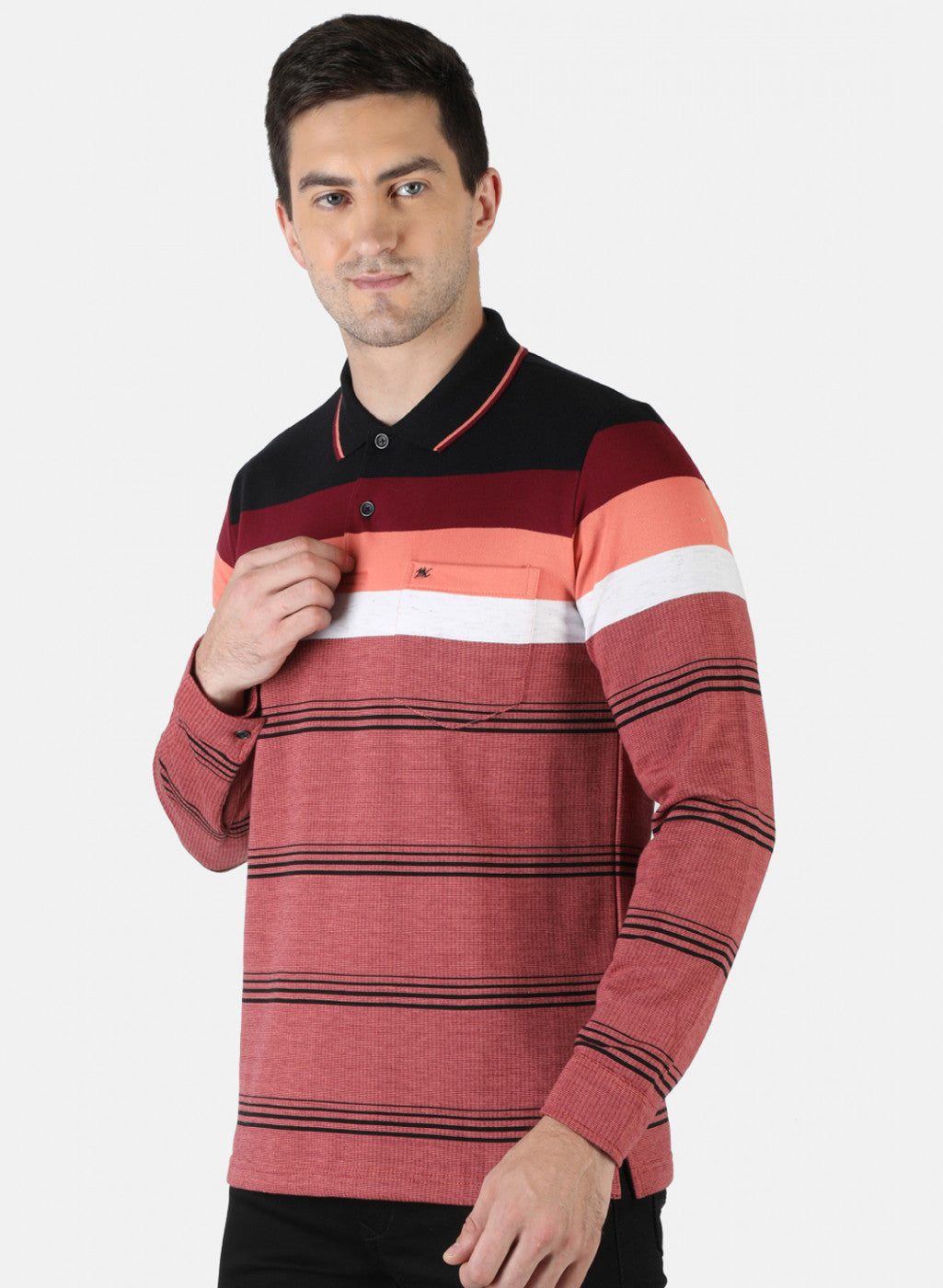 Men Maroon Stripe T-Shirt