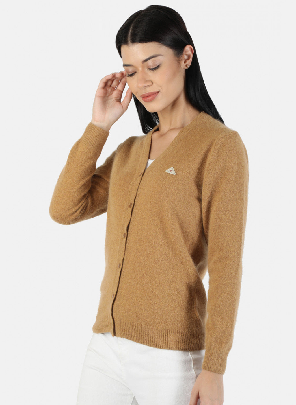 Women Brown Solid Cardigan