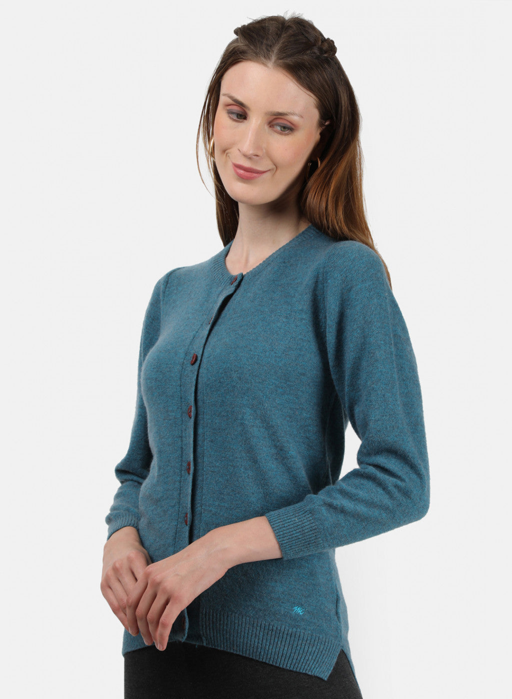 Women Blue Solid Cardigan