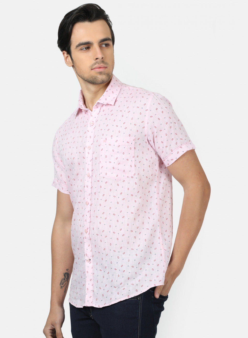 Men Pink Printed Shirts